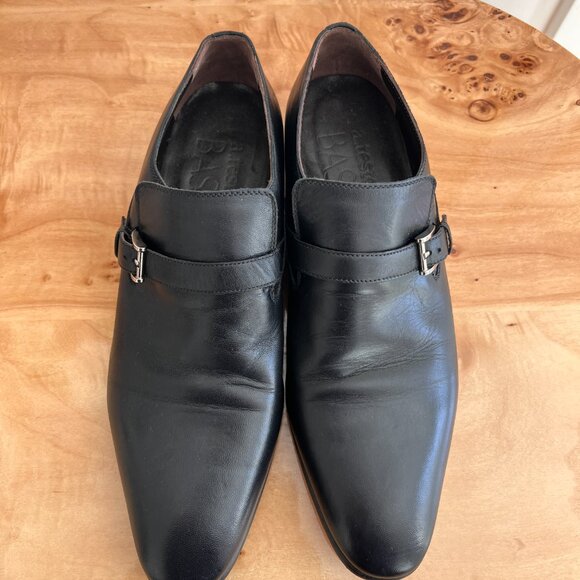 A Testoni Black Leather Monk Strap Dress Shoes size 10 main image 5